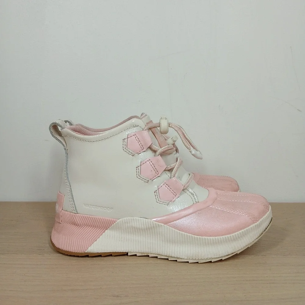 Sorel Youth Out N About Duck Boots Kids US 3 Pink Waterproof Outdoor Winter Cute